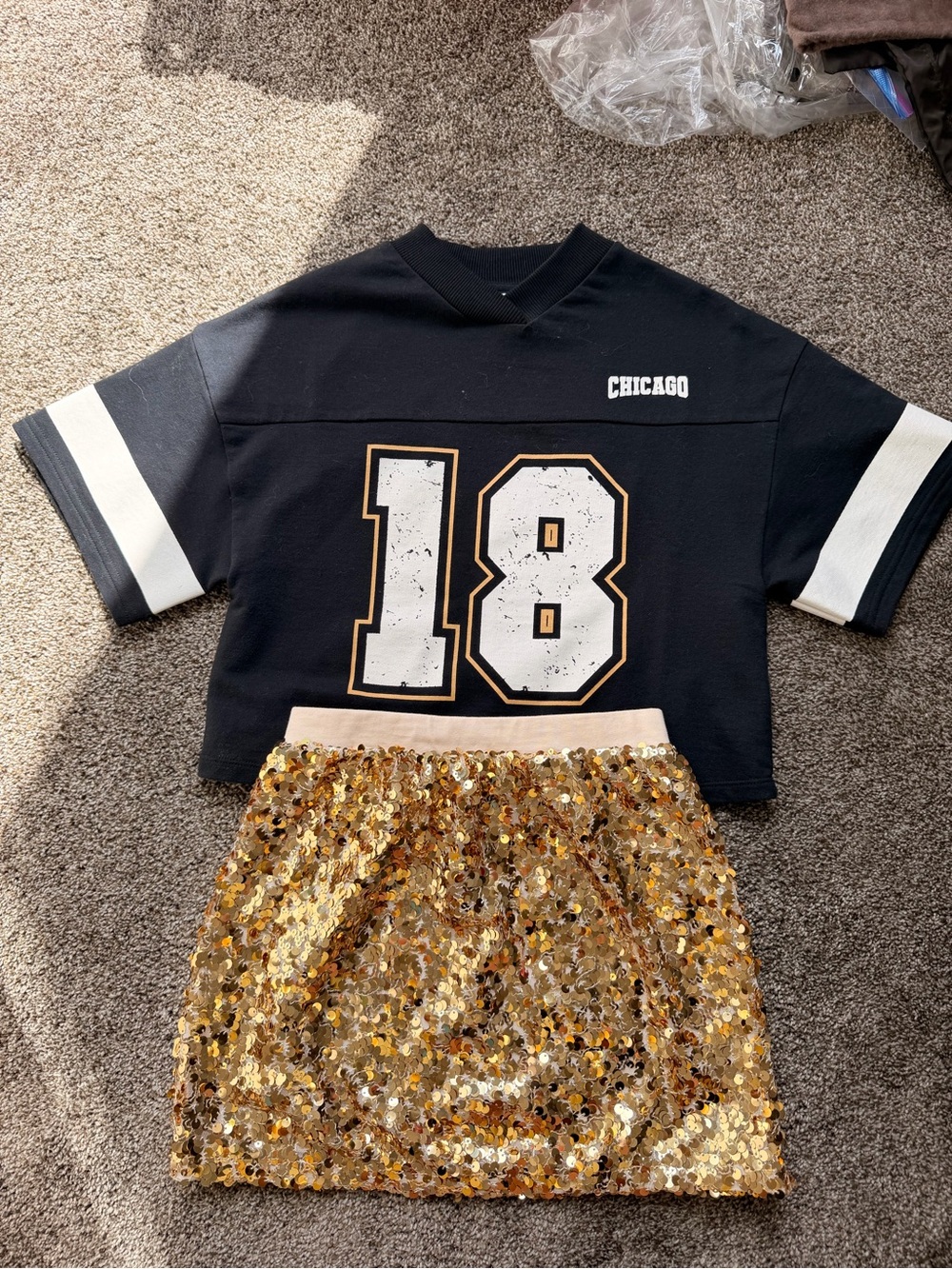 next Black & White '18' Chicago Crop Tee for Kids and skirt